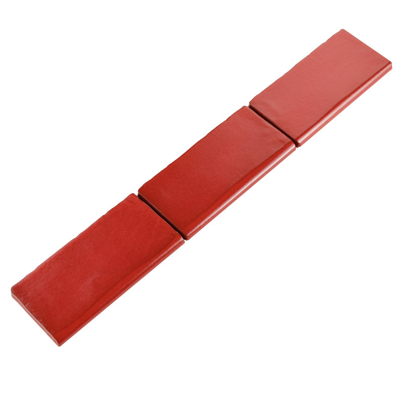 Carreau de céramique bullnose rouge brillant 6 "x 3" Antic Special