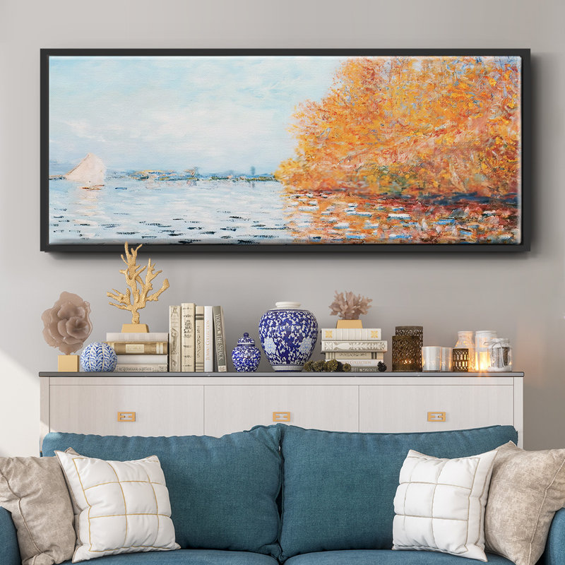 "La seine à Argentuil", toile encadrée, H 20 po x l 50 po