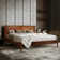 Panthera Solid Wood Bed Frame with Artistic Patterned Headboard