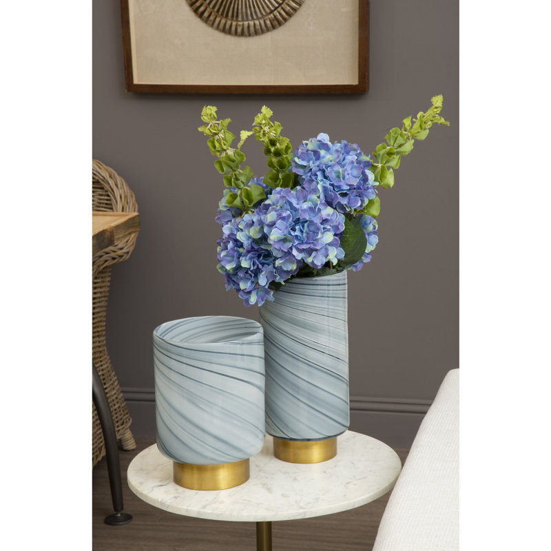 Cleo Small Amber Vase, 32cm H x 15cm W x 15cm D, Grey