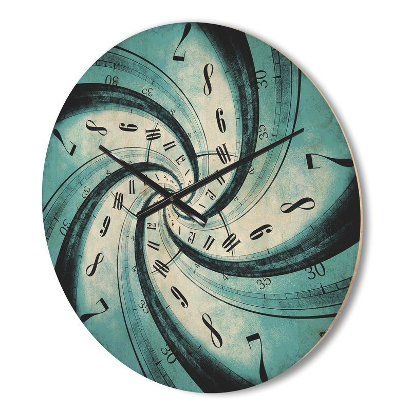 Time Vortex Spiral - Horloge murale moderne en bois, Moyenne