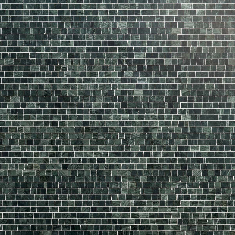 Orné 12 po X 12 po Carreau de mosaïque de marbre jointé à la main pour plancher et mur (5 pieds carrés / feuille), Vert verde