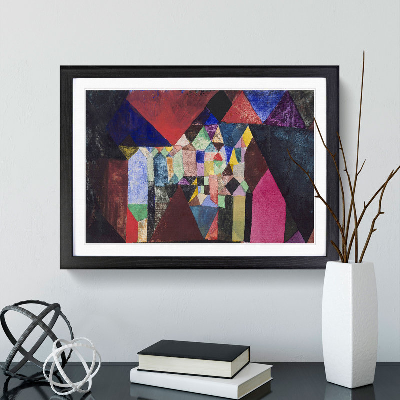 Municipal Jewel by Paul Klee - Picture Frame Painting, 36cm H x 48cm W x 2cm D, Black Framed