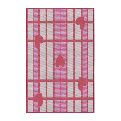 Abstract Pink/Grey Area Rug
