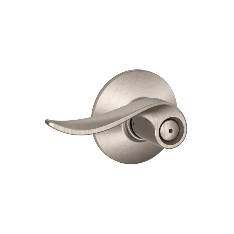 Sacramento Privacy Door Lever with Rosette, Satin Nickel