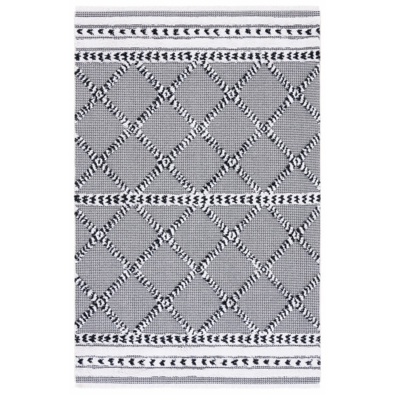 Tapis noir / ivoire Augustine 714, Rectangle 5 pi x 7 pi 7 po
