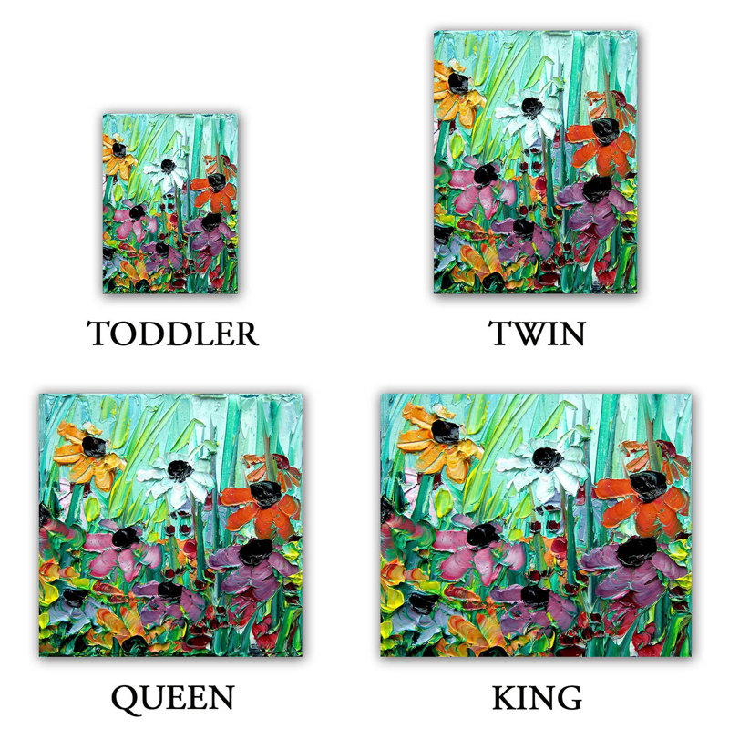Polyester Floral Duvet Cover, 1 Twin Duvet Cover + 1 Standard Sham