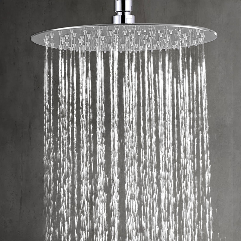 Pomme de douche à pluie haute pression 304 à fonction unique en acier inoxydable 304, Chrome poli