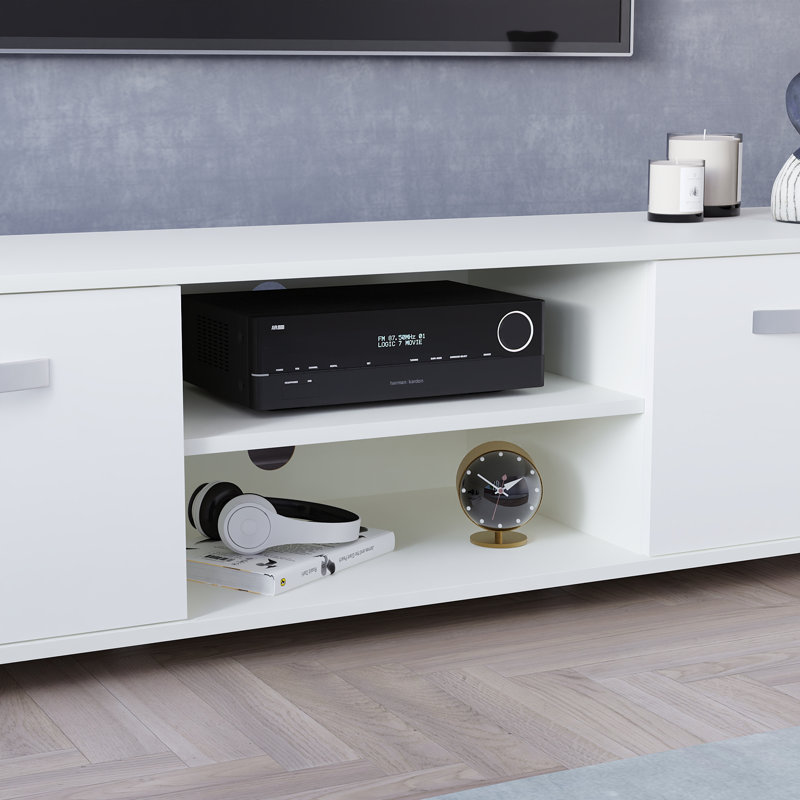 Muskoka TV Stand for TVs, White, 40 cm H x 140 cm W x 40 cm D