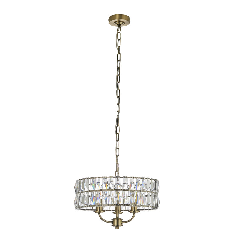 Yukon 3 - Light Drum Chandelier, Antique Brass