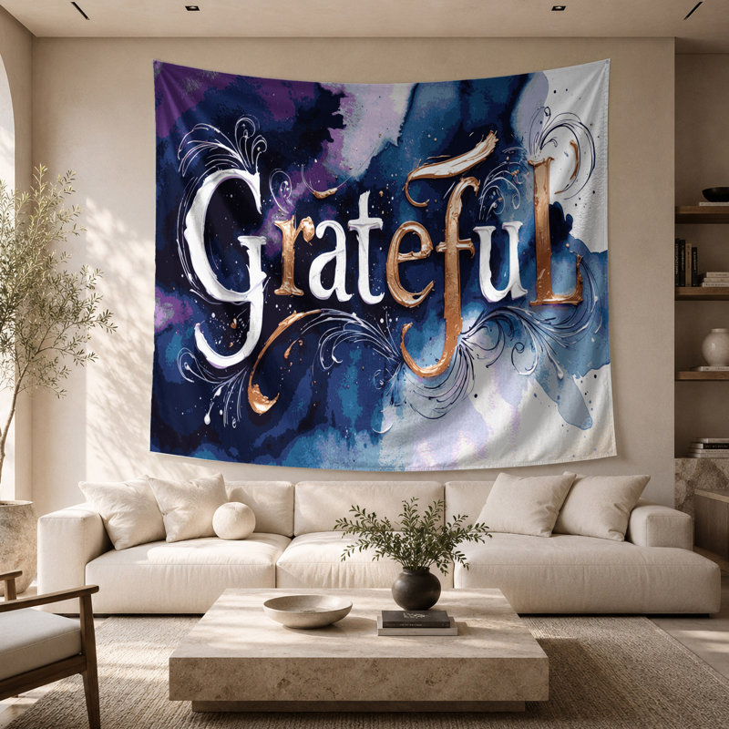 Tapisserie murale «Thanksgiving Grateful», 26 po x 36 po