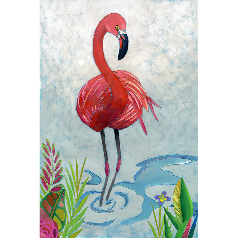 Vivid Flamingo II - Painting, Wrapped Canvas, 122 cm H x 81 cm W
