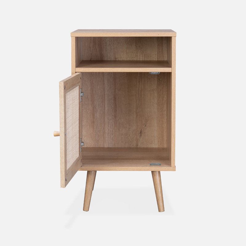 Lindenfield 40cm W Manufactured Wood Bedside Table, Clear