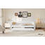 Lit de jour double rembourré de taille XL avec couchette et DEL, polyvalent et élégant pour les espaces de vie modernes