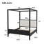 Lit plateforme à baldaquin en bois avec tête de lit tapissier, aucun sommier nécessaire-129232673-129232674
