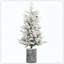 Arbre de Noël floqué avec base en pot - 30 lumières à DEL blanc chaud, 189 pointes, branches en PE + PVC avec 3 pommes de pin - petit arbre de fêtes pré-éclairé pour la table, le vestibule ou la décoration intérieure-1989644858