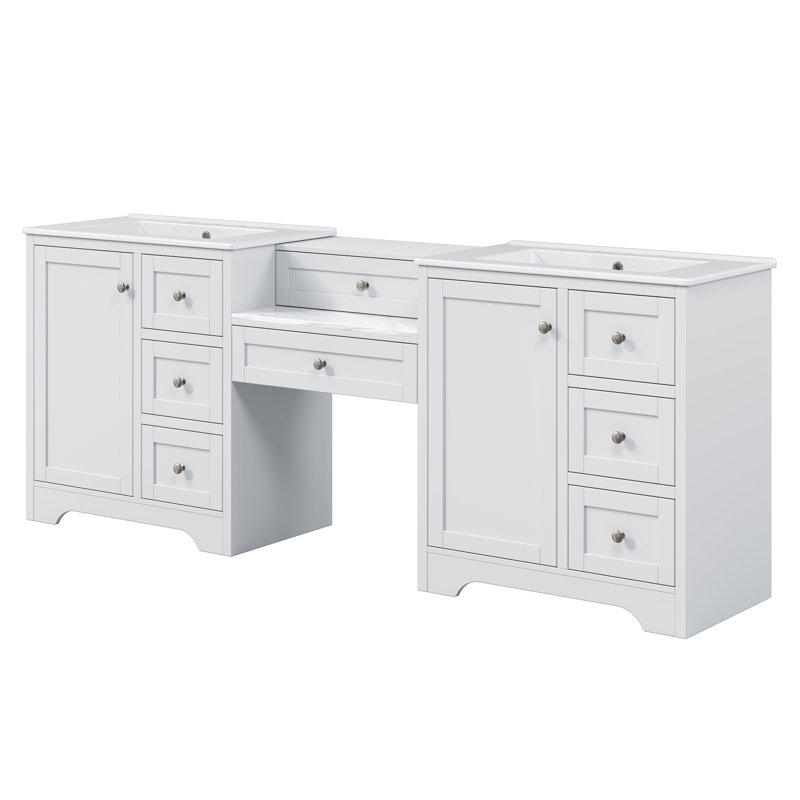 Meuble-lavabo double 84 po 84 po