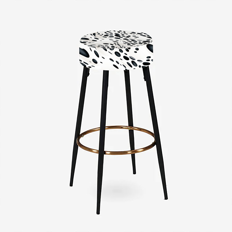 Ensemble de 2 tabourets de bar géométriques blancs et noirs Snow Leopard