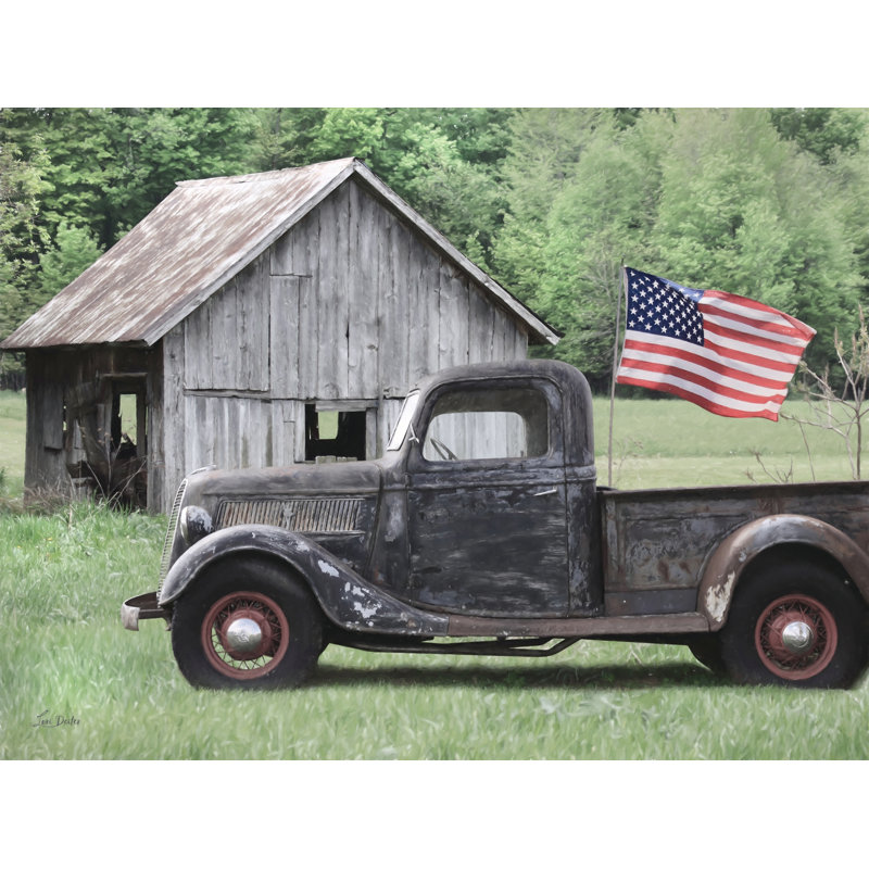 American Pride par Lori Deiter, Cadre doré, Blanc, H 18 po x l 24 po
