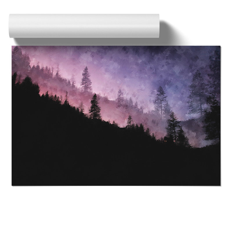 Purple Forest Painting - Frameless Print, 30cm H x 42cm W x 0.1cm D