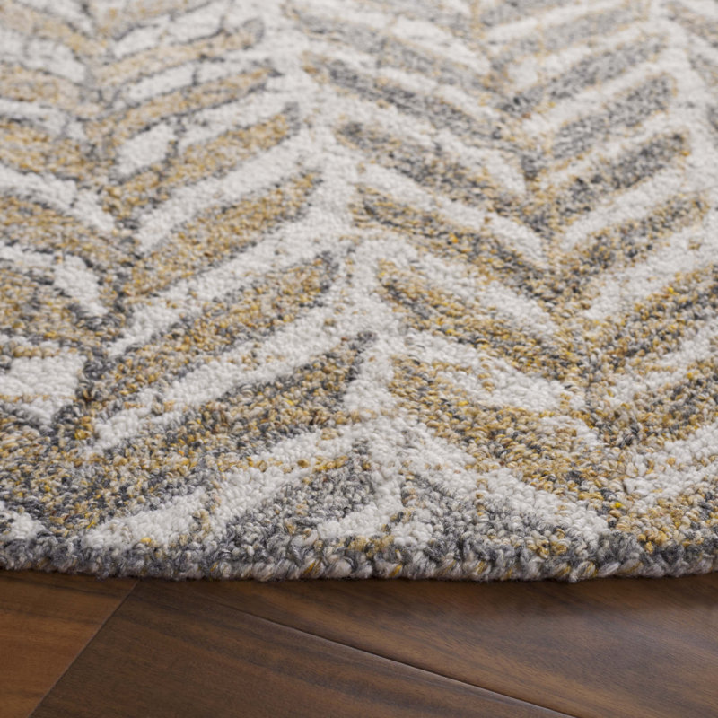 Fenelus Renewal Hand Tufted Performance Floral Rug, Round 6'