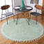 Tapis bleu sarcelle / ivoire en coton tissé à plat Lajoie-1422256007