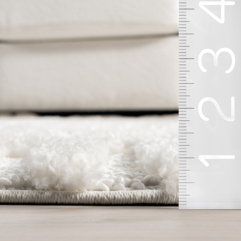 Geometric Shag Tassel Area Rug, Round 8'