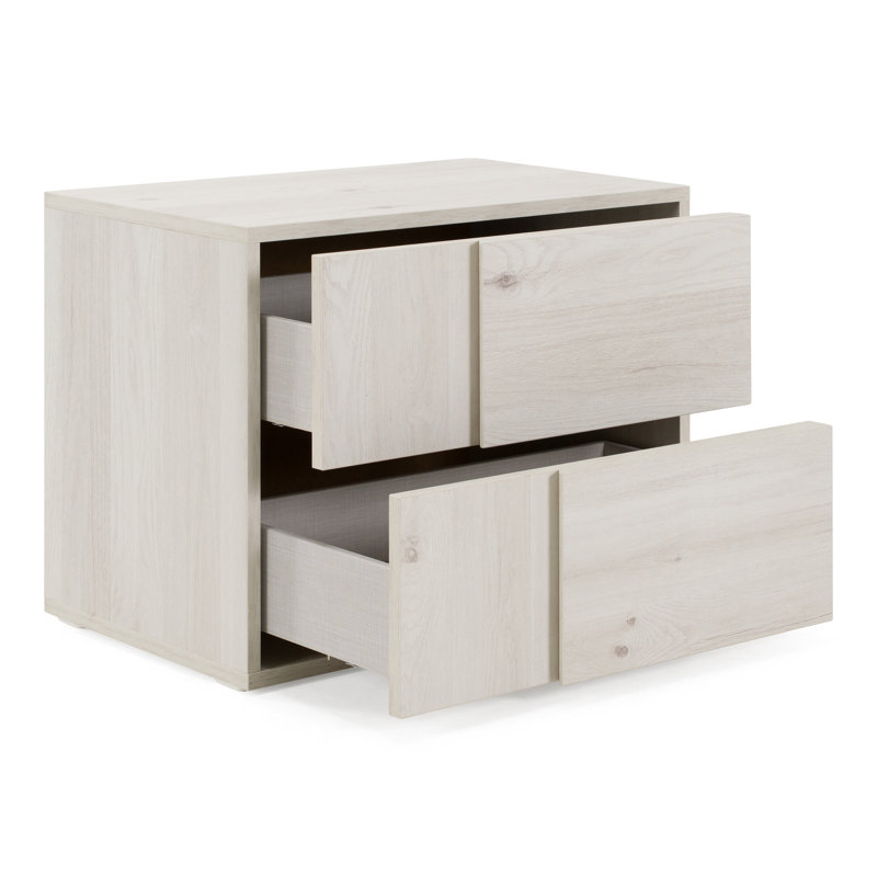 Bernhardiene 26.75'' W Nightstand, White Washed Oak