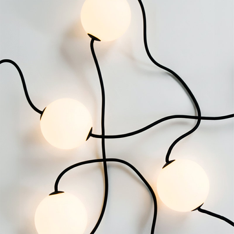 Weatherproof Orb 30 ft. Plug-In Outdoor LED String Lights with 10 Warm White Frosted Globe Bulbs, Dimmable, Commercial-Grade Cord