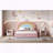 Upholstered Rainbow Design Bed with Storage Drawer