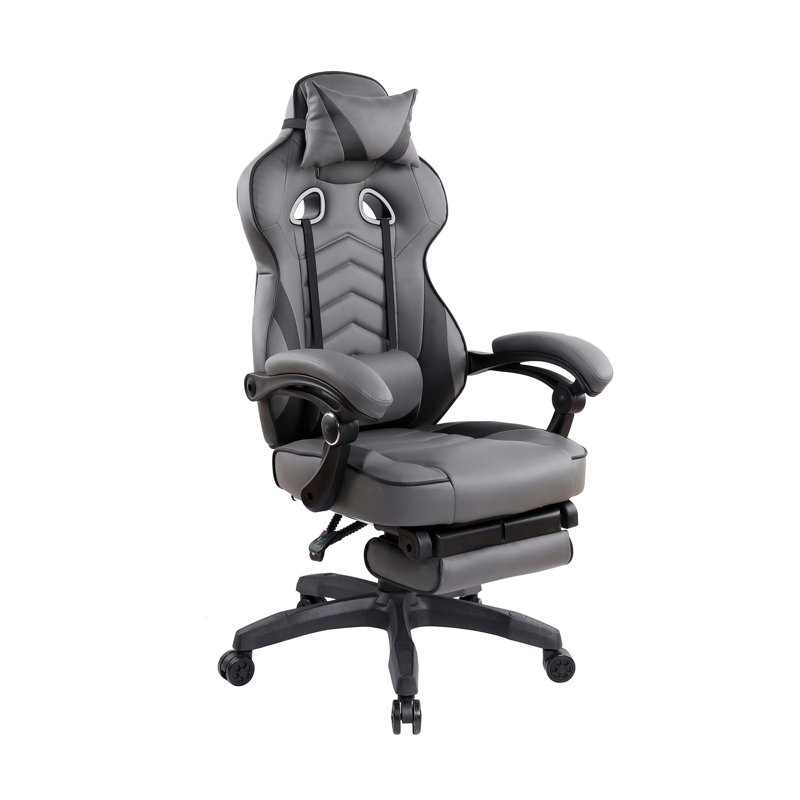 Fauteuil de direction entièrement inclinable avec repose-pieds Gaming Racing