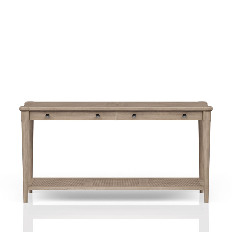 Onyx Wooden Sofa Table with 2 Drawers & Storage Shelf