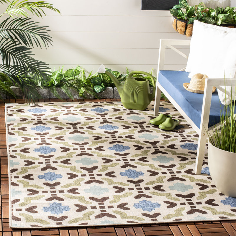 Amedee Performance Oriental Indoor/Outdoor Area Rug, Rectangle 9' x 12'