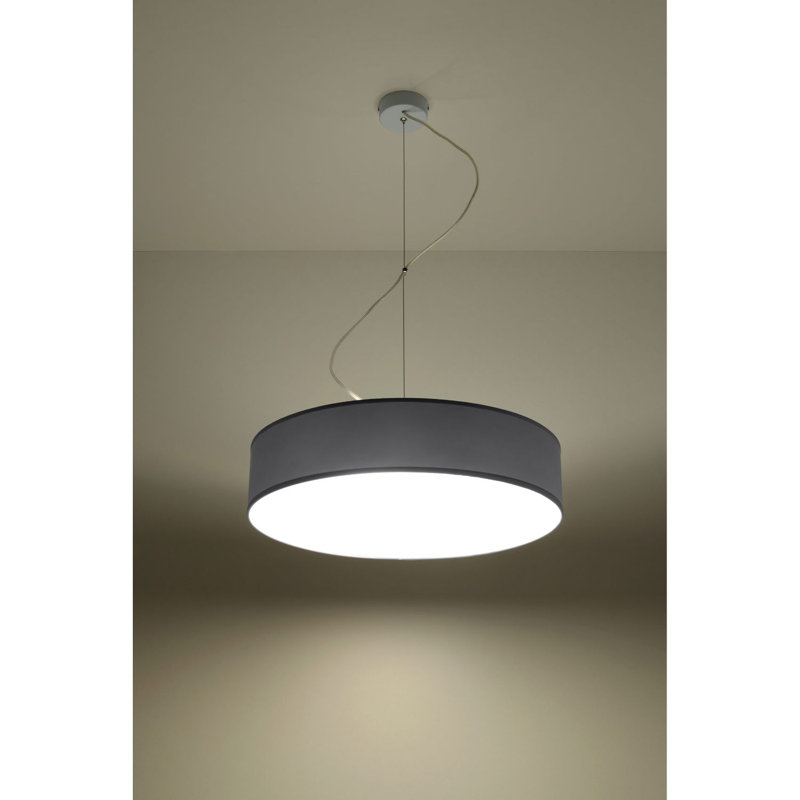 Brescia 3 - Light White Drum Pendant, Grey