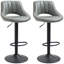 Ensemble de 2 tabourets de bar, tabourets de bar pivotants à hauteur réglable, base ronde en métal lourd et repose-pieds, gris