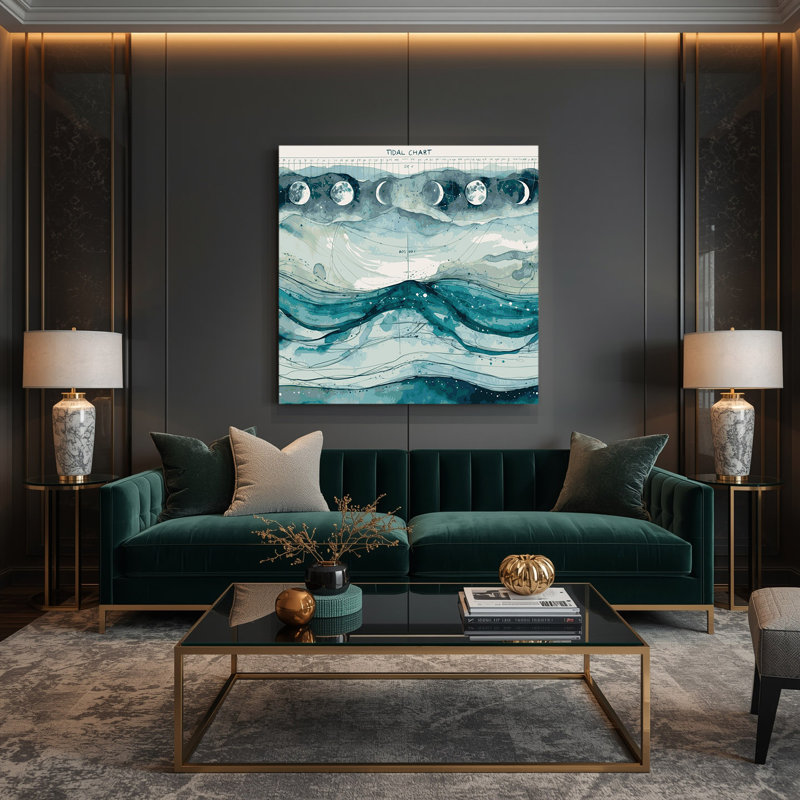 Art mural sur toile vert, H 12 po x l 12 po