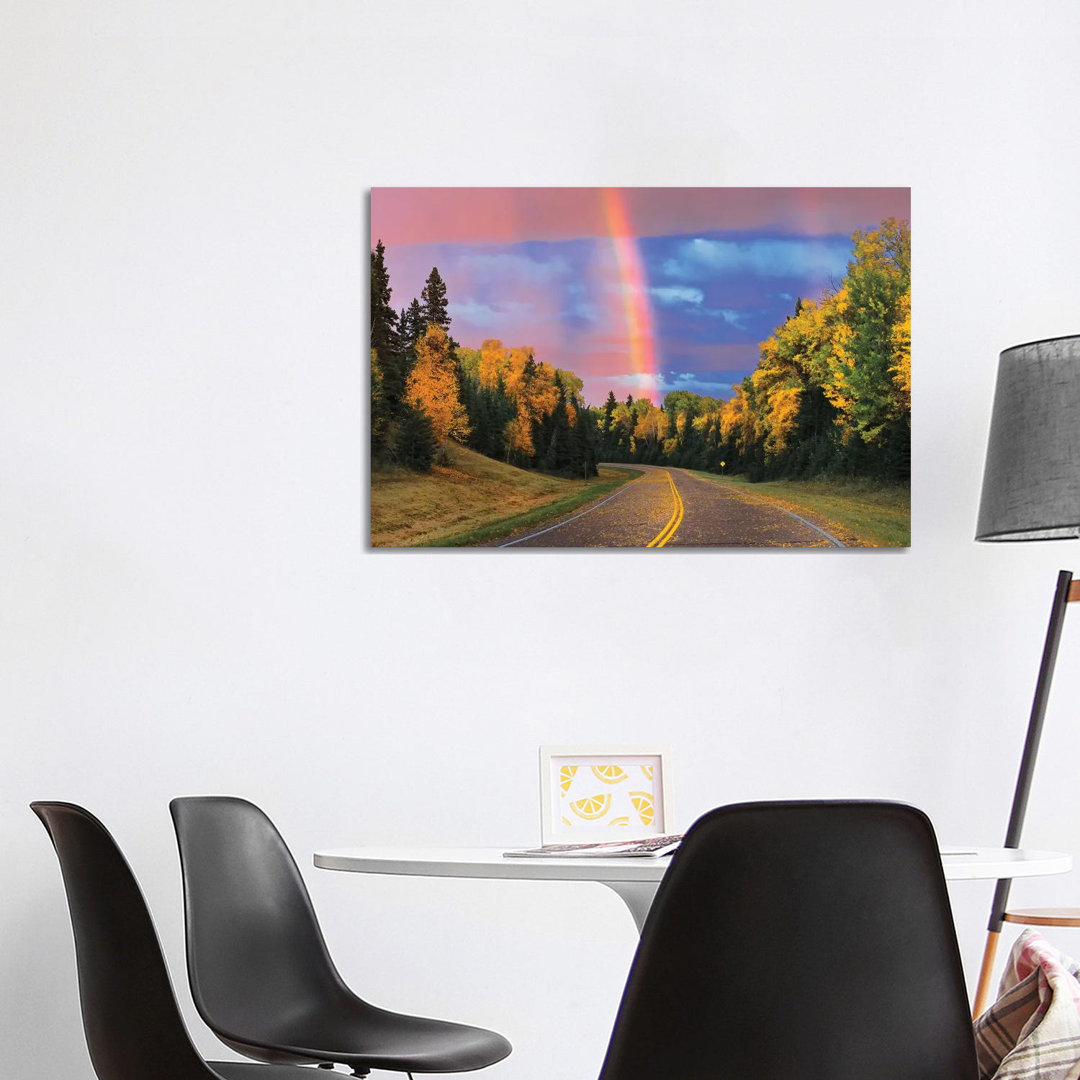 Canada, Saskatchewan, Prince Albert National Park. Rainbow After Storm. by Jaynes Gallery - Wrapped Canvas Gallery-Wrapped Canvas Giclée