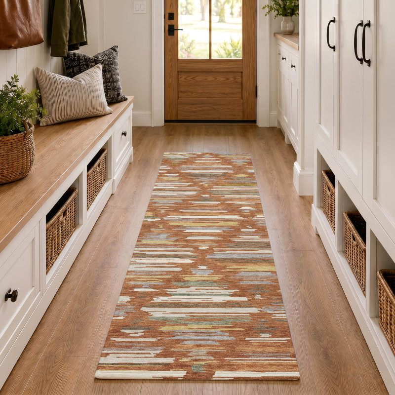 Tapis de qualité supérieure Prisco, Paprika, Tapis de couloir 2 pi 3 po x 7 pi 6 po