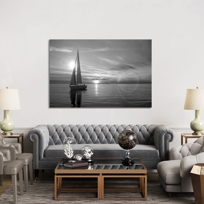 Sailboat - Print on Canvas, 152.5 cm H x 101.5 cm W x 3.175 cm D, No Frame