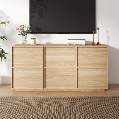 68.3" Sideboard Cabinet With Doors and Shelves, Buffet Cabinet with 3 Door for Living Room, Kitchen, Entryway