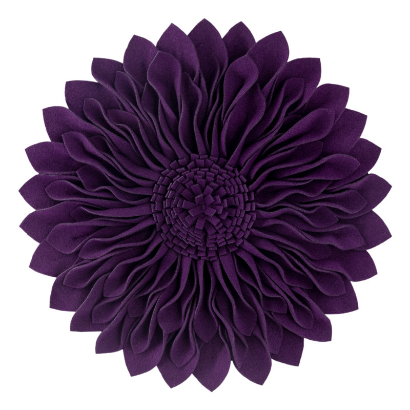 Housse et insert décoratif décoratif 3D Floral, H 12 po x l 12 po, Mauve - peluche double