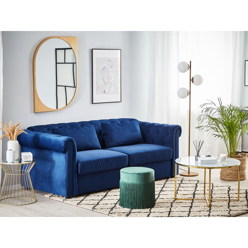 Mosher Velvet Sofa Bed, Blue