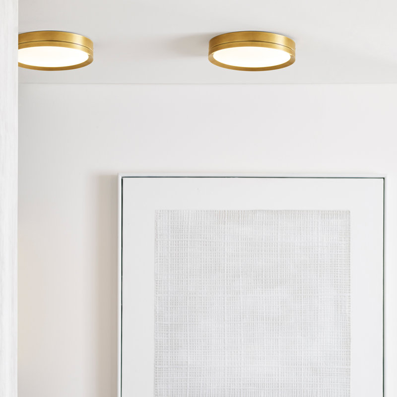 Finch 1 - Light LED Flush Mount, Plated Brass, Integrated LED 90 CRI 3000
