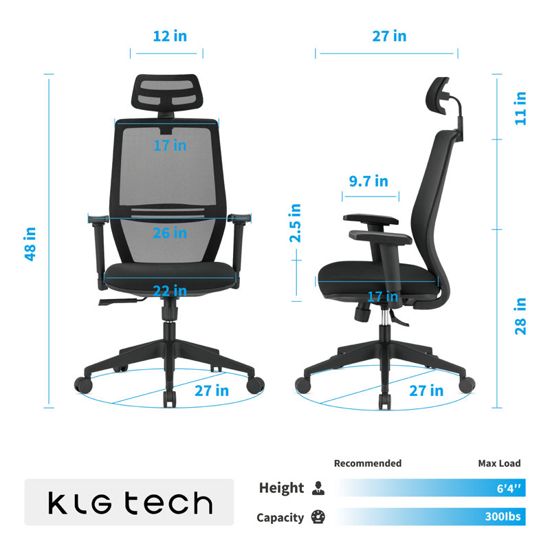 Tacroney Task Chair with Headrest
