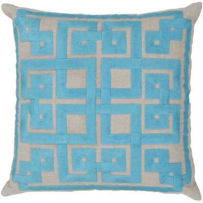 Embroidered Linen Throw Pillow