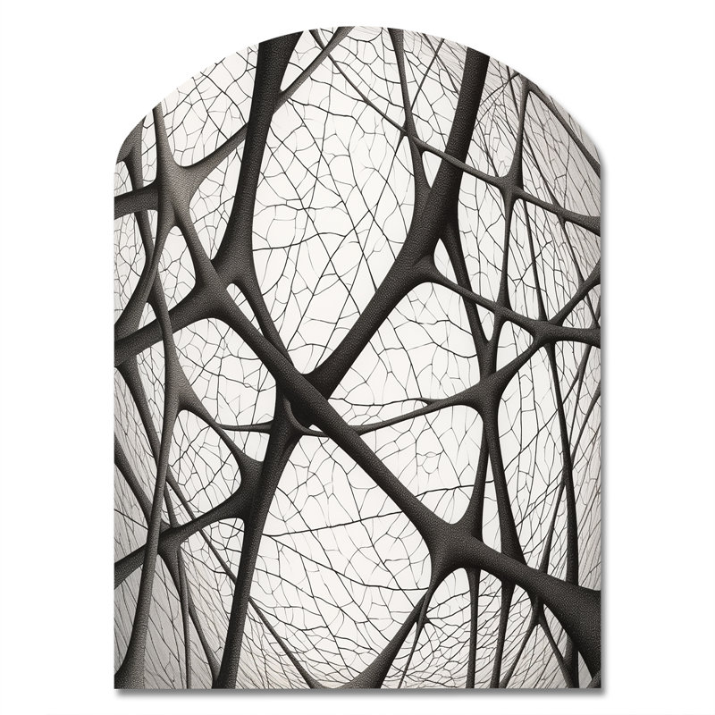Dania - Décoration murale asymétrique de formes abstraites en métal, sculpture murale en arche, H 34 po x l 25 po