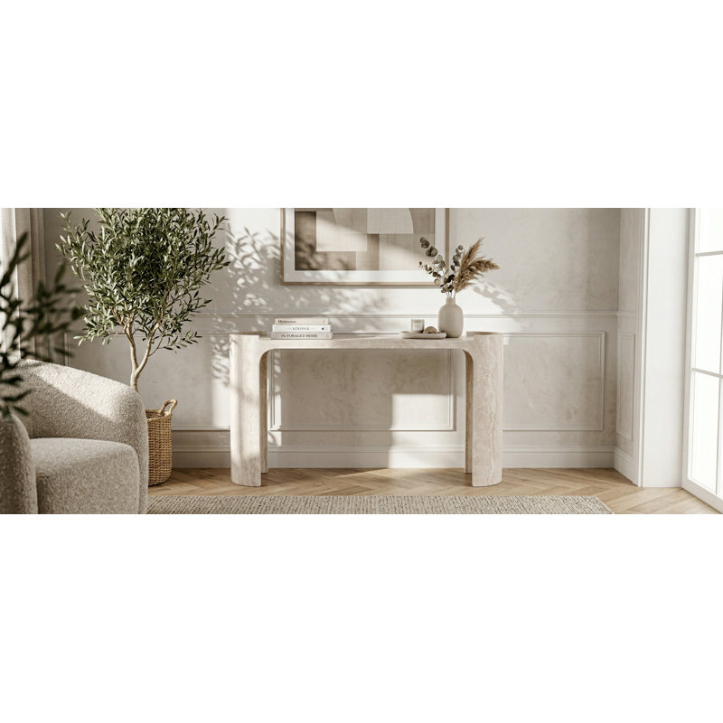 Console étroite élégante avec motif en faux marbre pour les entrées et les salons modernes