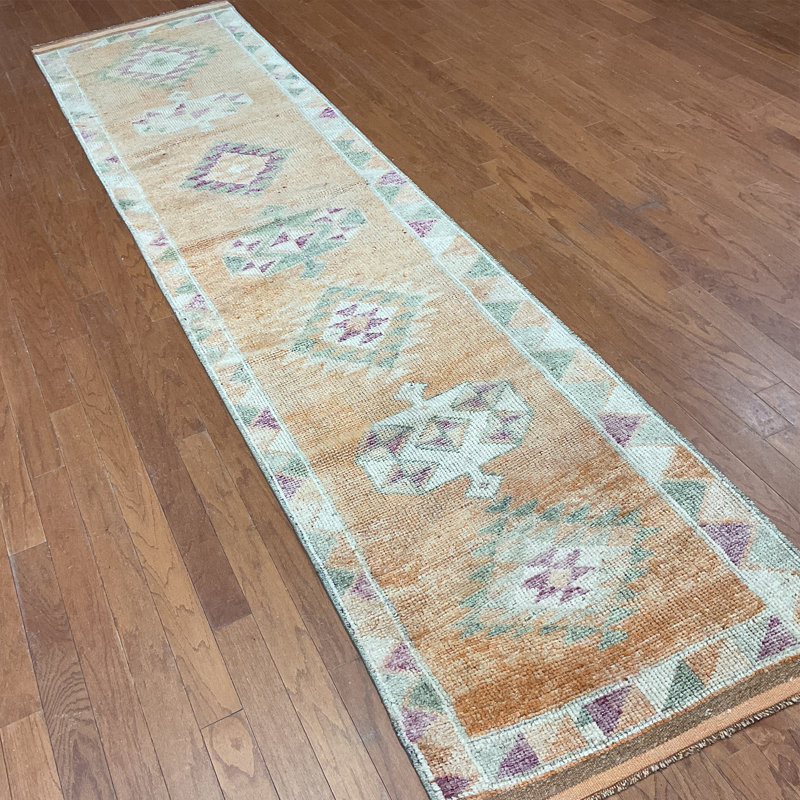  Handmade Turkish Oushak Wool Runner