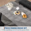 4-Piece Dining Table Set, Modern Kitchen Table with 2 Chairs & Bench, Compact Dining Furniture Set