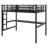 Metal Loft Bed With Power Outlet And LED Lighted